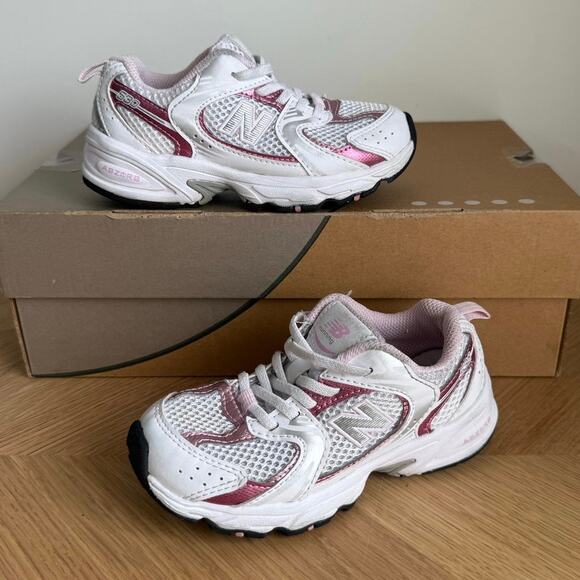 New Balance 530 White/Metallic Pink Toddler Sneakers - SZ 11 C - Picture 3 of 11